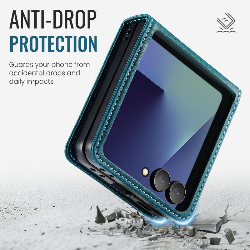 Custodia Lussuosa in Pelle per Samsung Galaxy Z Flip 7 Flip7 5G 2025 Classico Libro Funda Custodia Samsung Z Flip 7 Custodia per Telefono