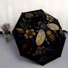 Golden Bee & Floral Mandala  DecorUmbrella, Portable 3-Fold Compact Umbrella,Christmas Gift ES578