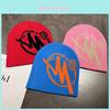 Wool Beanie Hat With Alphabet Embroidery For Streetwear Winter Fashion Men Women