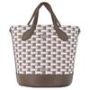 Bally Pennant Logo Geometric Pattern Leather Shoulder Tote Bag Women Handbags Brown 6307435