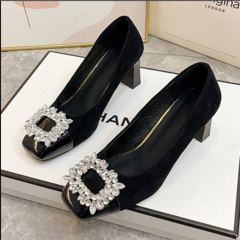 

Fashion 2025 Casual Heels Square Toe Sexy Pump Chunky Sandals Basketball Platform Burgundy Straps Latest Retro 35 чёрный