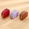 Portable Double Layer Coin Purse Water Resistant PU Leather Zipper Mini Card Holder for Women Daily Use