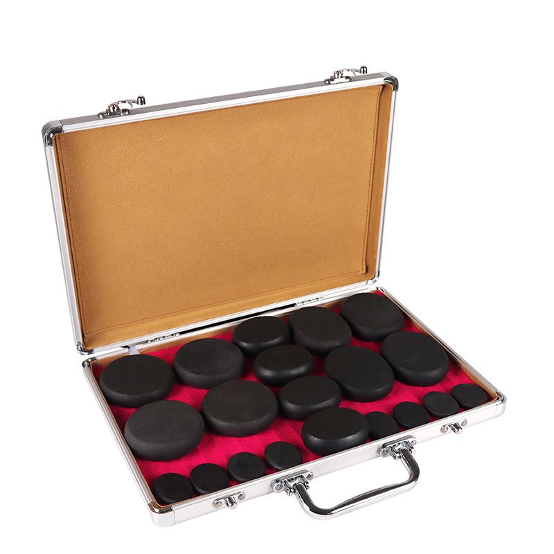 28-Piece Jade Hot Stone Massage Set with Heated Box for Spa and Physiotherapy