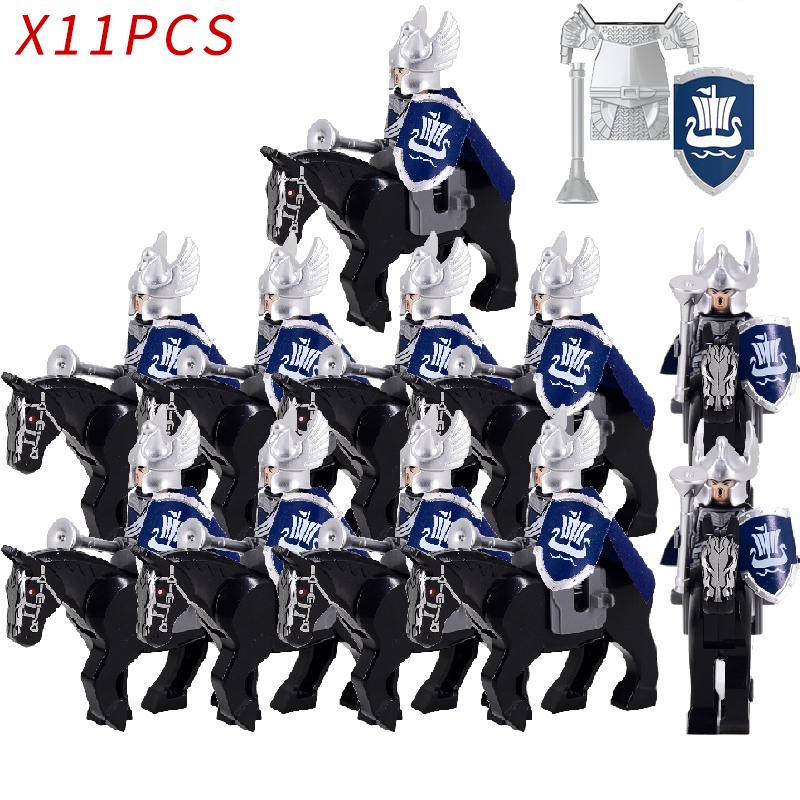 MOC LOTR Soldier Orcs Army Figures Armor Guard Warrior Archer Medieval Dol Amroth Knights Building Blocks Bricks Toys Gifts