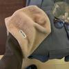 Big head circumference plush pile hat women's autumn and winter new ear protection warm confinement cold hat face covering small standard bag head hat