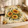 Sunflower Botanical Arrangement Coral Fleece Blanket Garden Decor