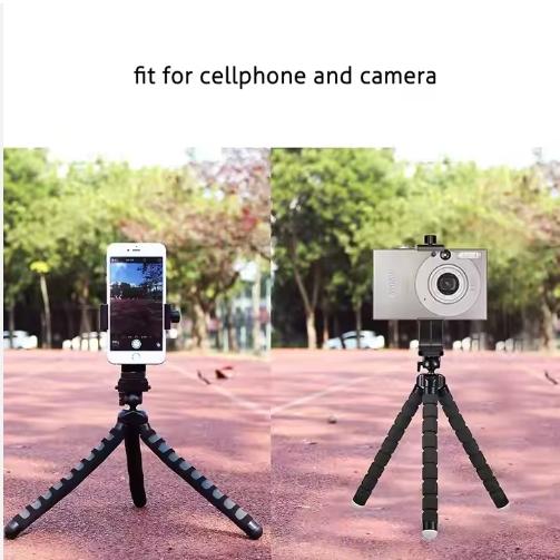 360 Degree Rotating Desk Tripod Adapter Adjustable Phone Clip Stand for Mobile for Sports Usage