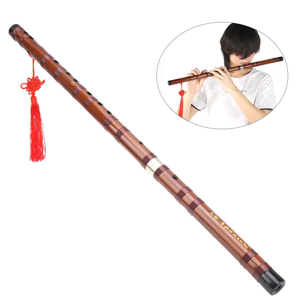 CKey Dry Bitter Bamboo Flute Traditional Orchestral Instrument Set with Storage Box ZD02