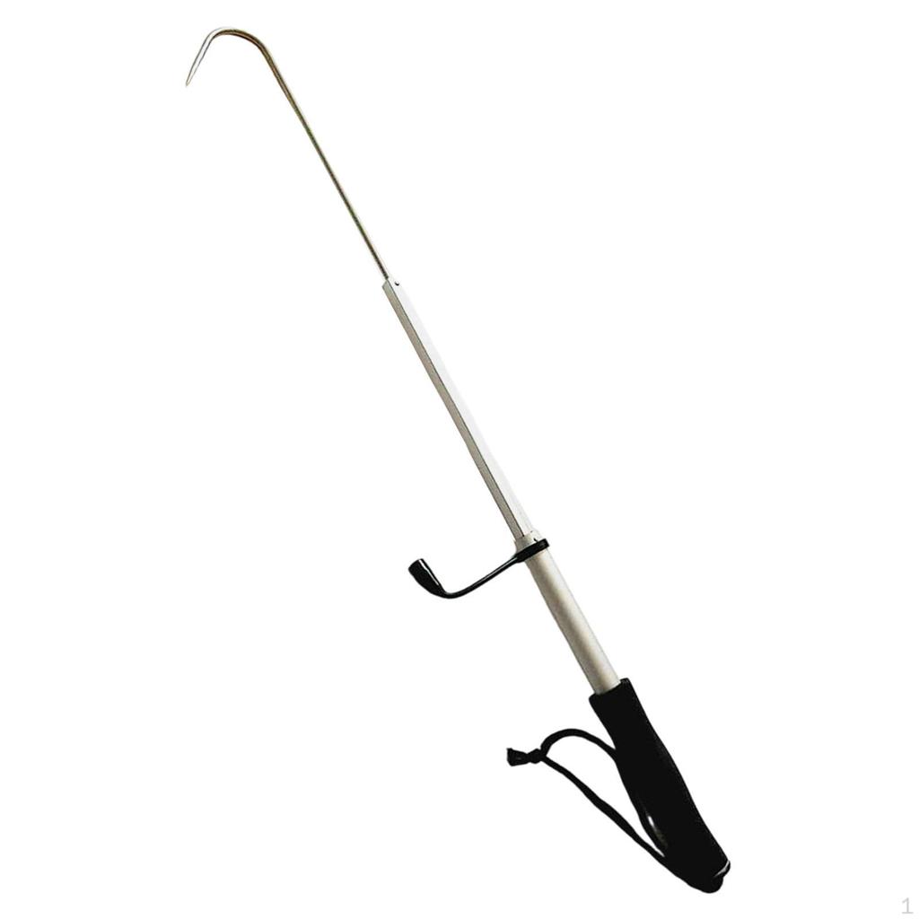 Gancho de Pesca Telescópico Ligero, Retráctil, de Acero Inoxidable con Tapa, para Pesca en Hielo Desde A