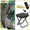 Foldable Backpack Stool Mountaineering And Hiking Portable Stool Outdoor Zipper Pack Folding Chair For Traveling Camping Fishing