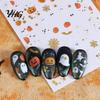 DIY Manicure Stickers Halloween Nail Art Stickers, Cartoon Pumpkin Ghost Bat Decals for Waterproof Decorations, Self-Adhesive Holiday Women