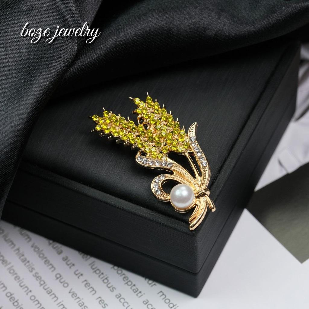 Elegante Weizenähren-Brosche für Damen - Hochwertig, modisch, leichter Luxus-Anstecker für Mäntel und Anzüge