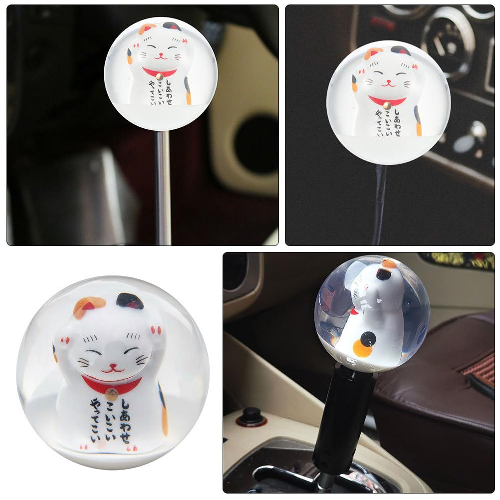 GLEAVI Cat Auto Car Shift Knob, Round Ball Shift Knob Decoration Vehicle Shift Knob