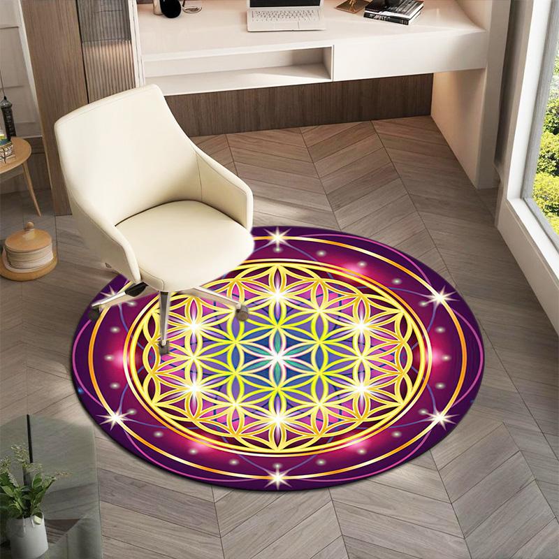 1Pc Tree of Life Circular Print Rug - home decoration Carpet For Living Room Bedroom Flooring Computer Chair Area Rug