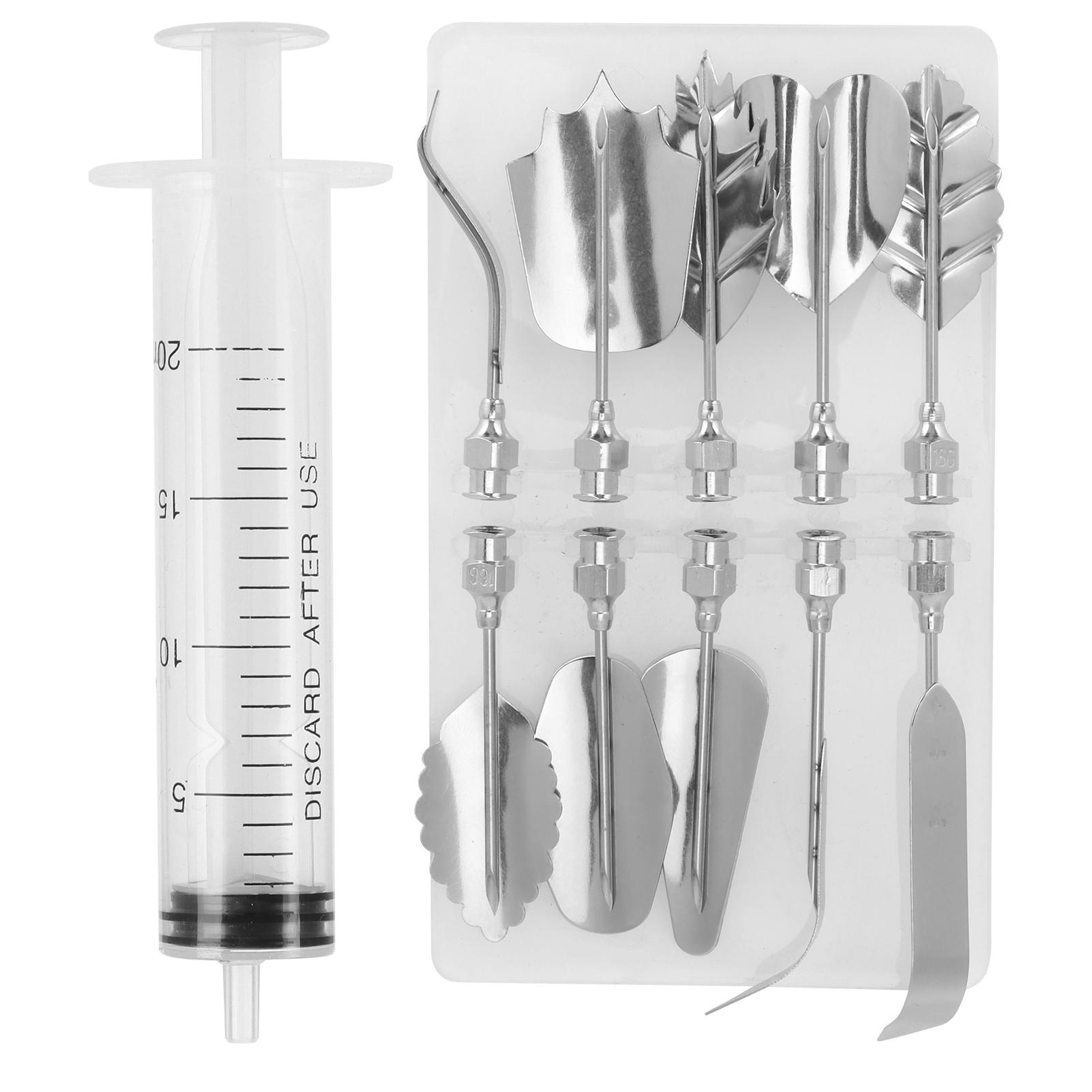 

Cake Syringe Nozzles Mold Pudding Cake Decorating Icing Piping Cream Syringe Tool Set