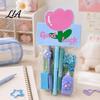 Cute Stationery Set Flower Set, Macaron Color Correction Tape And Smooth Gel Pens Writing Pens, Portable Homework Essentials for Students Shaped