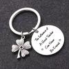 Four Leaf Clover Good Teacher Stainless Steel Keychain Lucky Design Fashion Pendant Practical Graduation Gift