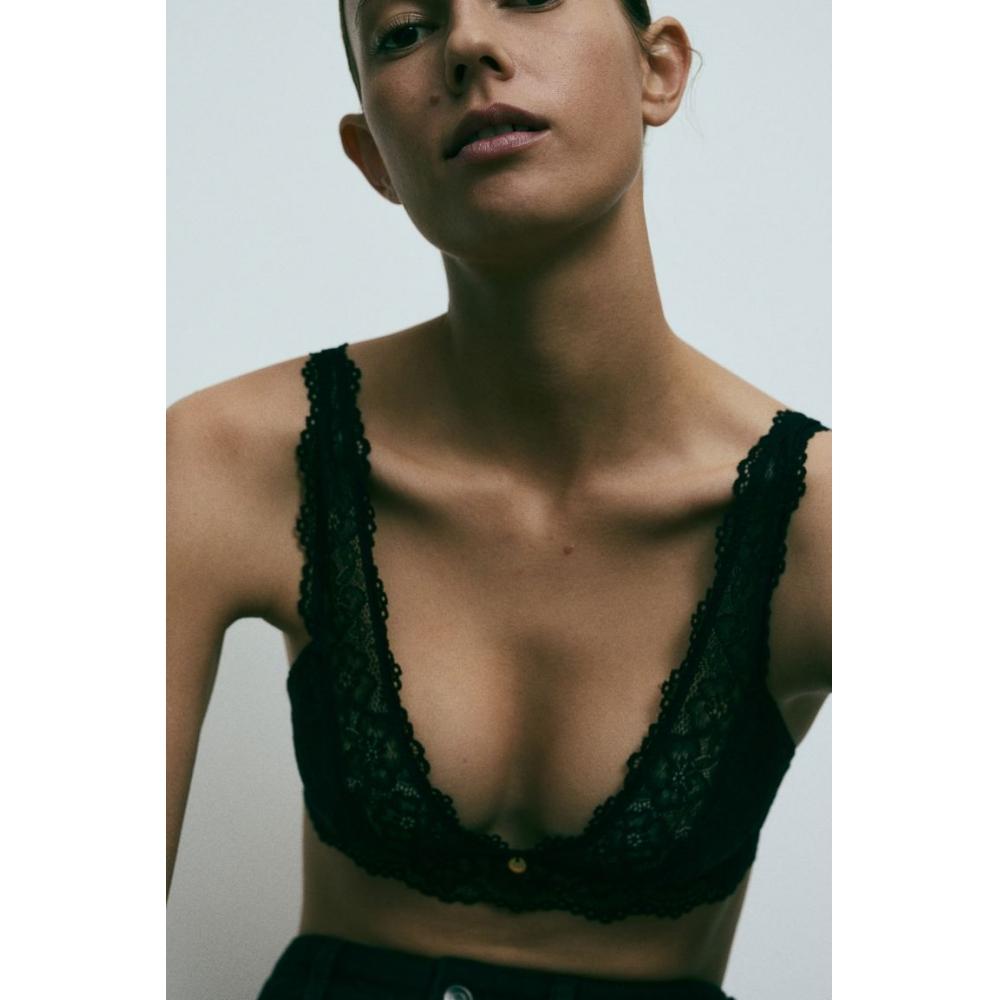 

Комплект из 2 предметов мягкого кружевного бюстгальтера HM, черный, белый