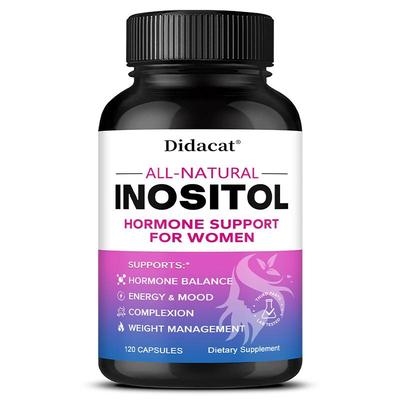 Inositol Dietary Supplement, With Vitamin C, Black Pepper Extract, Folate, 120 Capsules
