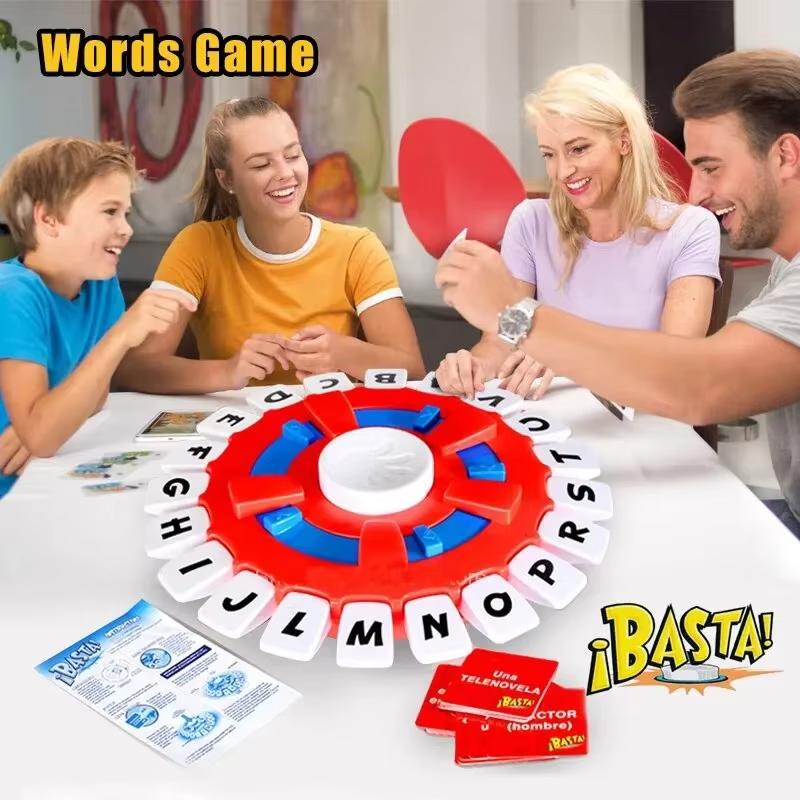 Basta Spanish Word Board Fast Paced Letter Vocabulary Game for Family Toys Nights Classroom Learning