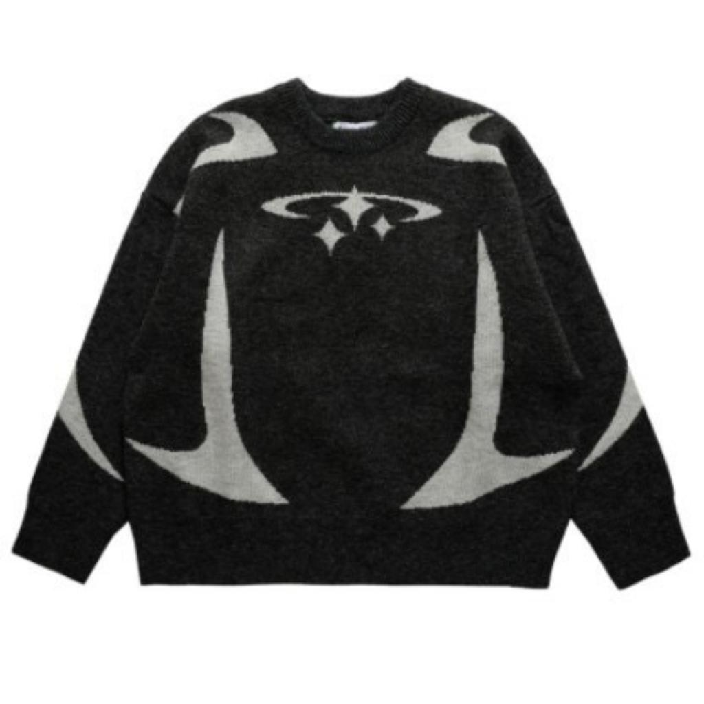 DRIPX Autumn Winter Retro Pullover Sweater Fashion Long Sleeve Star Pattern Y2K Sweater Casual Harajuku Knit Sweater Unisex