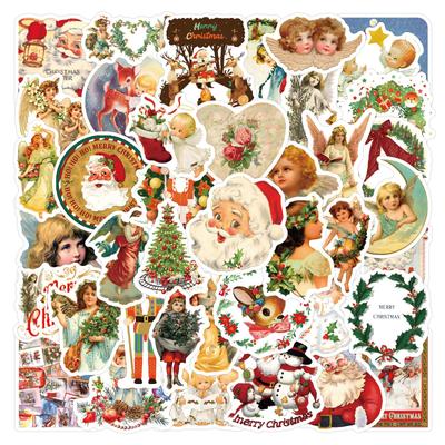 50 Retro Christmas Angel Stickers Water Cup Mobile Phone Case DIY Decorative Stickers