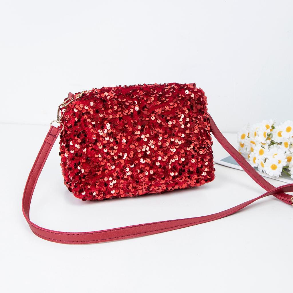 Colorful Sequins Crossbody Bag Simple INS Solid Color Sequins Shoulder Bag Underarm Bag Phone Purse Evening Clutch Bags Handbag