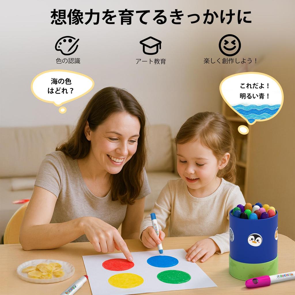 JUPITEARTH Tempera Rocket 36 Pastel Retractable Tempera Paint Easy To Perfect for and Perfect for Elementary School and Toddlers Crayons, Shape,