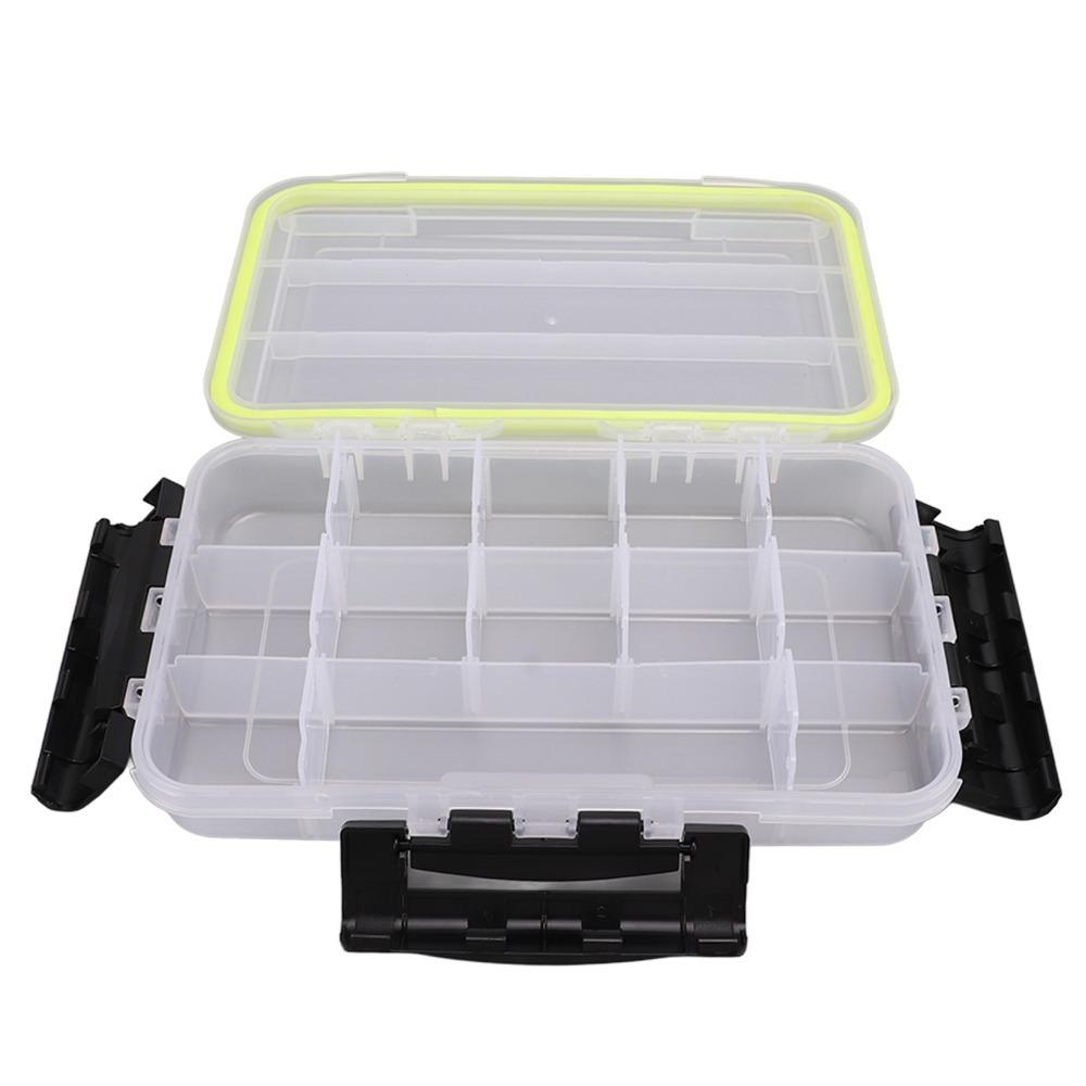 Transparent Lure Storage Box with Movable Dividers Fishing Organizer Box Lure Storage