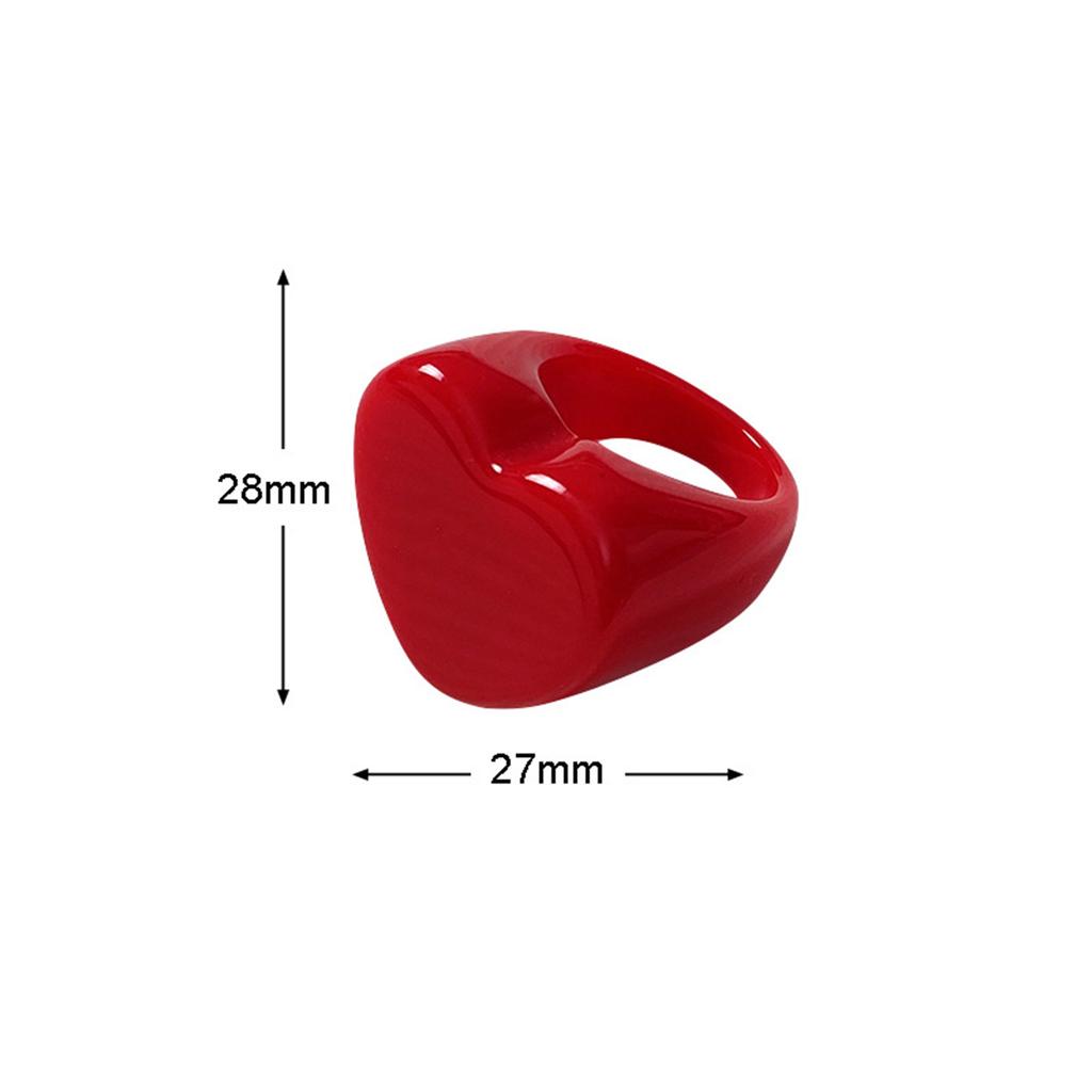 Anelli a Cuore Rosso Donna Uomo Colore Unico Cuore Pesca Anelli in Resina Acrilica Anelli alla Moda per Dita Gioielli Squisiti di Tendenza