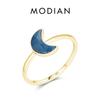 Modian  925 Sterling Silver Moon Blue Natural Crystal Finger Rings Fashion Party Simple Jewelry For Women Brand Gifts