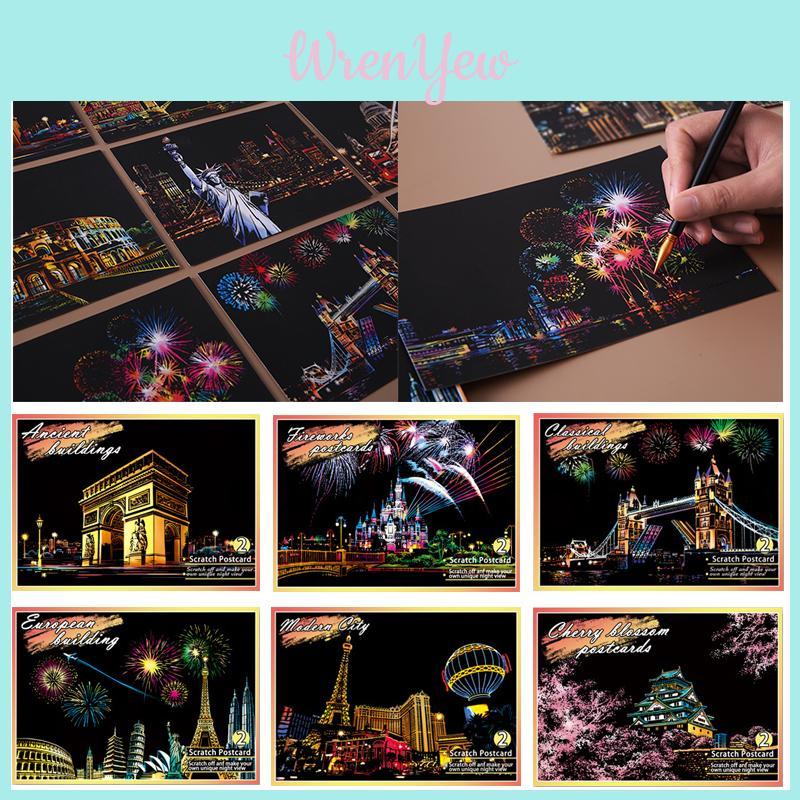 Night View Magic Scratch Art Painting Paper Kit For Creative Children's Fun And Exploration