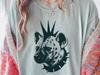 Punk Spotted Hyena Mohawk T-Shirt Comfort Colors - Alt Wildlife Tee, Rocker Animal Shirt, Goth Hyena with Spiked Collar, Weird Animal Gift