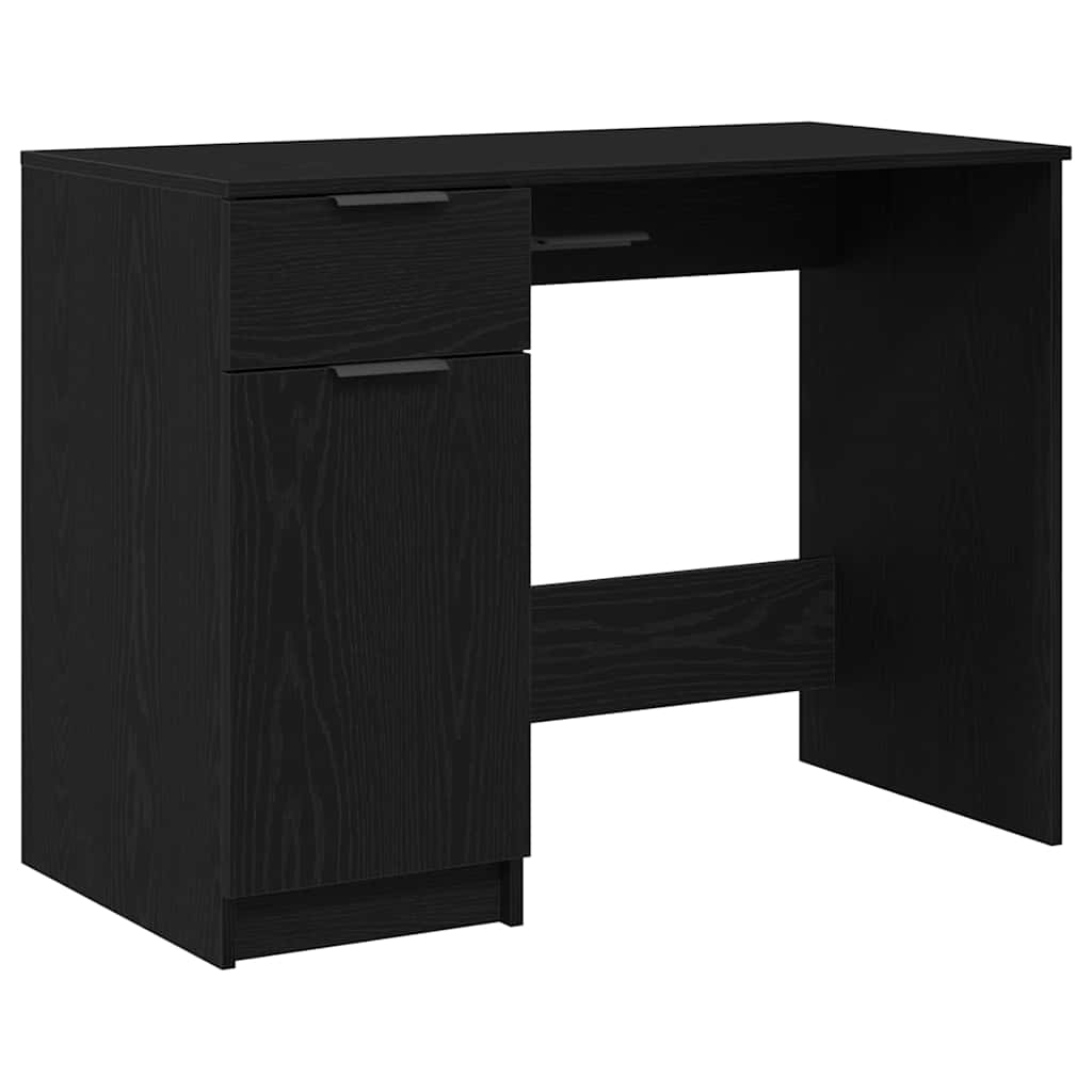 Desk with Storage Black Oak Look 100 x 50 x 75 cm