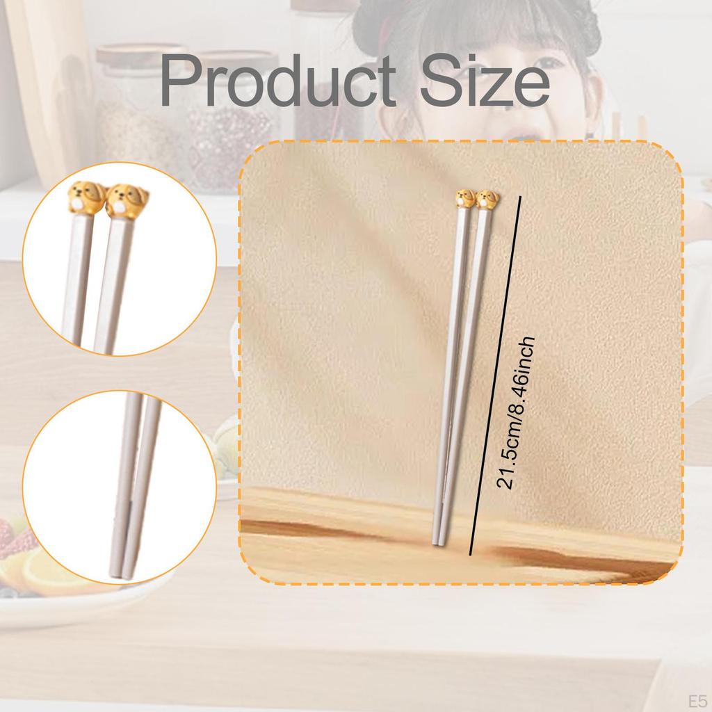 2 kusy Dětské hůlky Opakovaně použitelné Hůlky ze skelných vláken Zvířecí špička pro restauraci Domov