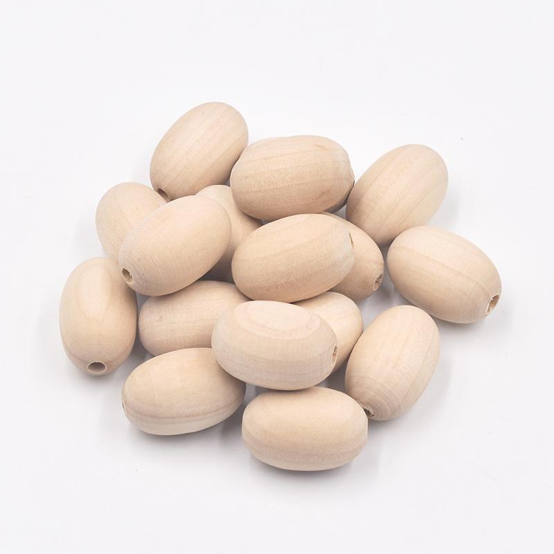 10pcs 30*20mm Egg Shaped Wooden Beads Easter Wood Beads Farmhouse Rustic Beads Loose Spacer Beads for Craft Decoration