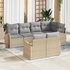 VidaXL 7-piece Garden Sofa Set with Cushions In Beige Poly Rattan 3346080