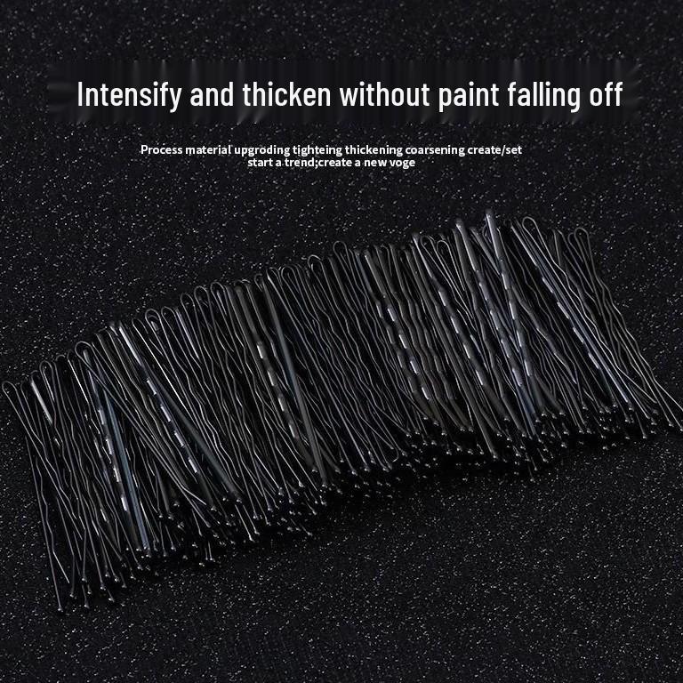 Elegant Black U-Shaped Hairpin with Barbed Waves