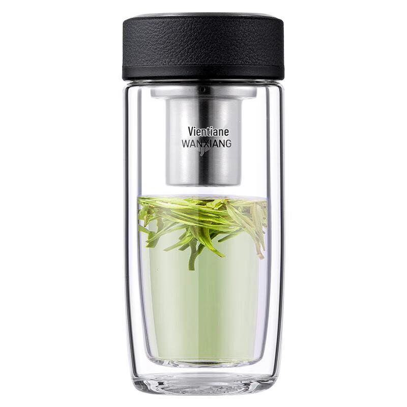 WANXIANG V17L Double-Layer Glass Tea Water Bottle