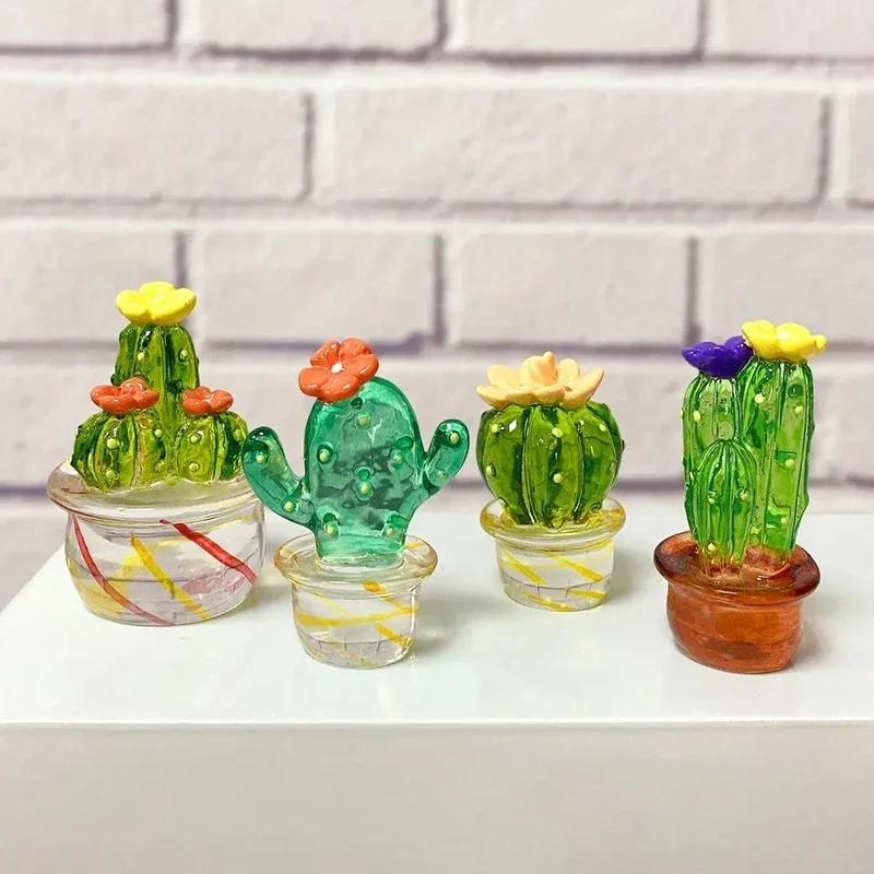 Mini Kaktus Figuren Ornamente Harz Kaktus Bonsai Dekor Skulpturen und Figuren Desktop Ornament Auto Heimdekoration