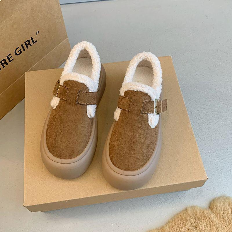 Winter Thick-soled Velvet Thickened Snow Boots Women's New Versatile Muffin Cotton Shoes Fluff