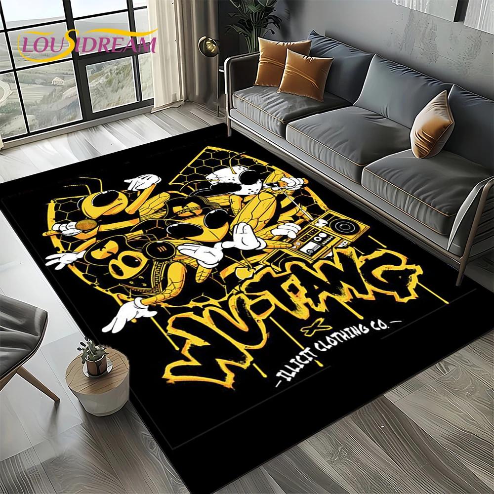 3D Wu T-TANG Clans Hip Hop Sign Rap Carpet Rug for Bedroom Living Room Home Sofa Decoration,Children Play Large Decor Floor Mat