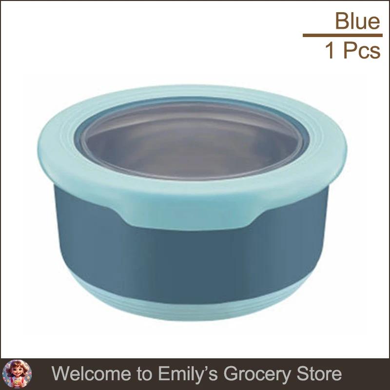 Stainless Steel Fresh-keeping Box Food Sealing Bowl Anti-scalding Lunch Box with Lid Kitchen Food Sealing Bowl Fresh-keeping Box
