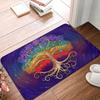 Norse Tree Of Life Printed Flannel Door Mat Viking Rune Design Soft Absorbent Rug For Home Decor Gift Idea