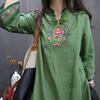 Vintage Besticktes Stehkragenkleid für Frauen im chinesischen Stil, Frühling, Herbst, Vestment-Kleidung