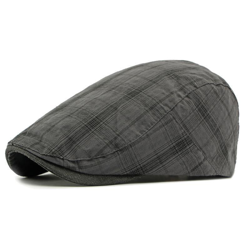 Plaid Hat Women's Beret Men's British Retro Progressive Cap Peaked Cap