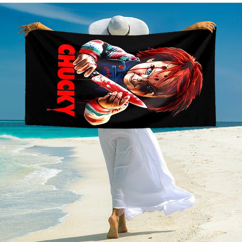 Ultra-Soft Beach Towel with Chucky Theme,Ideal for Pool - Camping, Diving - Perfect Travel Essential, Vibrant Beach Towel.