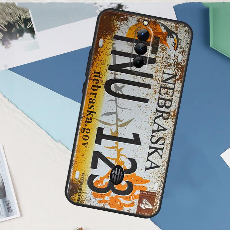 Retro Funny License Plate Case For ZTE Nubia Red Magic 10 9 8 8S 9S 10S 11 Pro Plus 6 7 6S 7S Pro 5G 6R 10 Air Cover