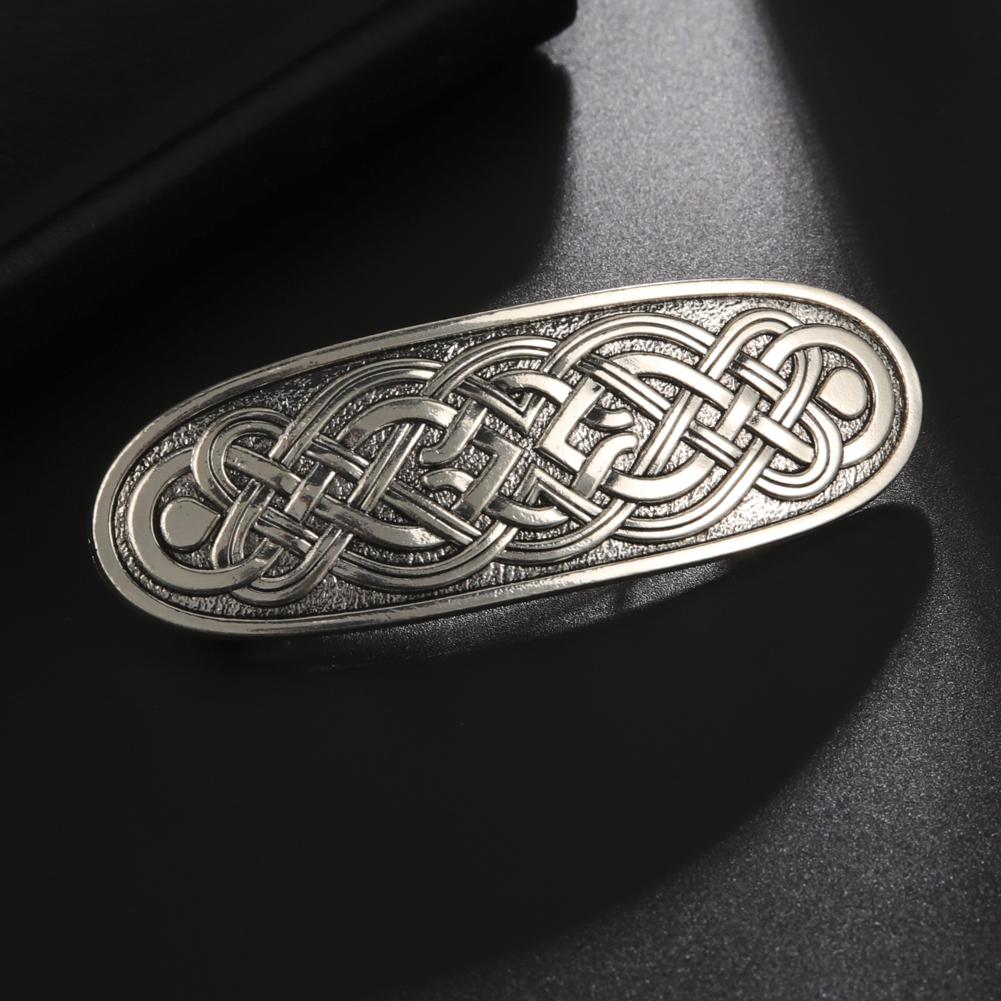 Lemegeton Celtic Knot Metal Hair Clip Tree of Life Viking Retro Silver Hair Clip Handmade Barrett Jewelry Birthday Gift
