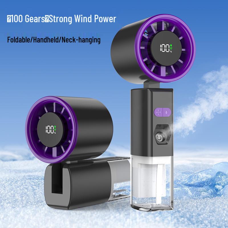 New High-Speed Portable Nano Spray Hydrating Fan with Variable Turbine for Outdoor Use